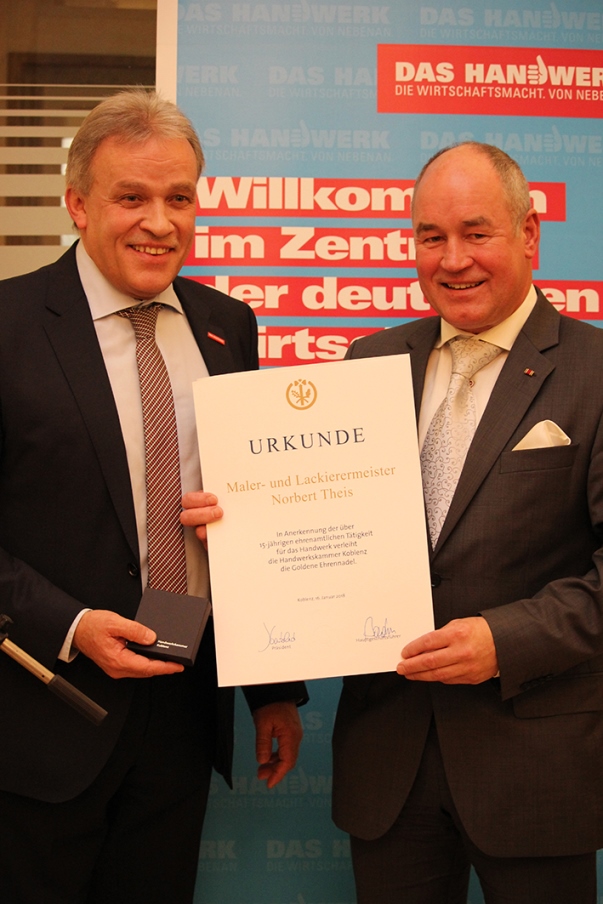 Golde Ehrennadel des Handwerks 2018