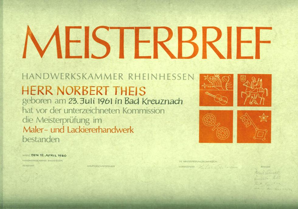 Meisterbrief 1986