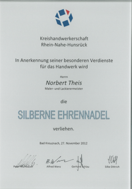 Silberne Ehrennadel 2012